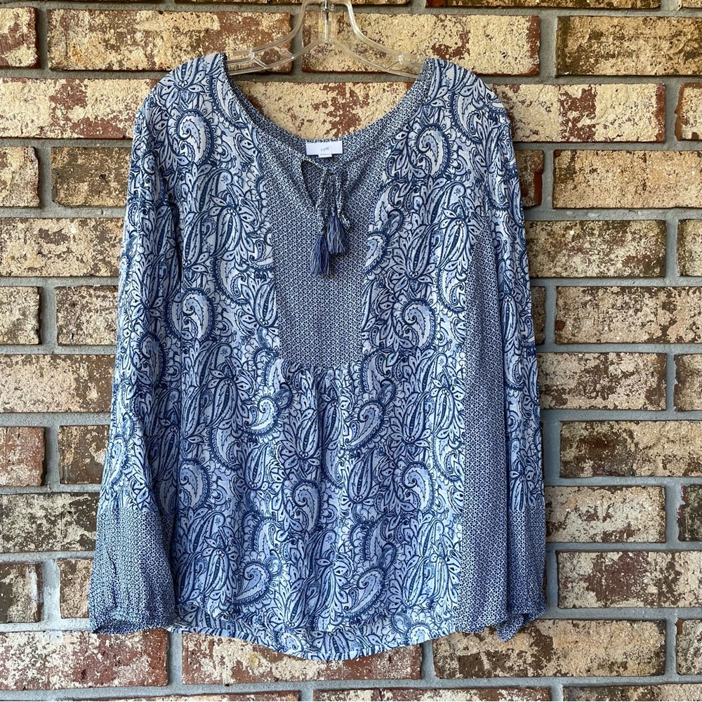 J.Jill Tunic Ladies Size XL Blue & White Beauty Excellent Condition!